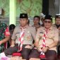 PENUH SEMANGAT : Anak pramuka Murung Raya saat mengikuti pembukaan kemah besar yang dilaksanakan di stadion bola WMY Puruk Cahu, Sabtu (4/10).