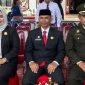 Anggota DPRD Mura Dina Maulidah (paling kiri) saat menghadiri peringatan hari pahlawan yang dilaksanakan di halaman kantor bupati, Minggu (10/11).