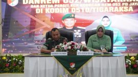 Komandan Korem 052/Wijayakrama, Brigjen TNI Faizal Rizal, S.I.P., didampingi Ketua Persit Kartika Chandra Kirana Koorcab Rem 052 PD Jaya, Ny. Siska Faizal Rizal, melaksanakan Kunjungan Kerja ke Markas Kodim 0510/Tigaraksa