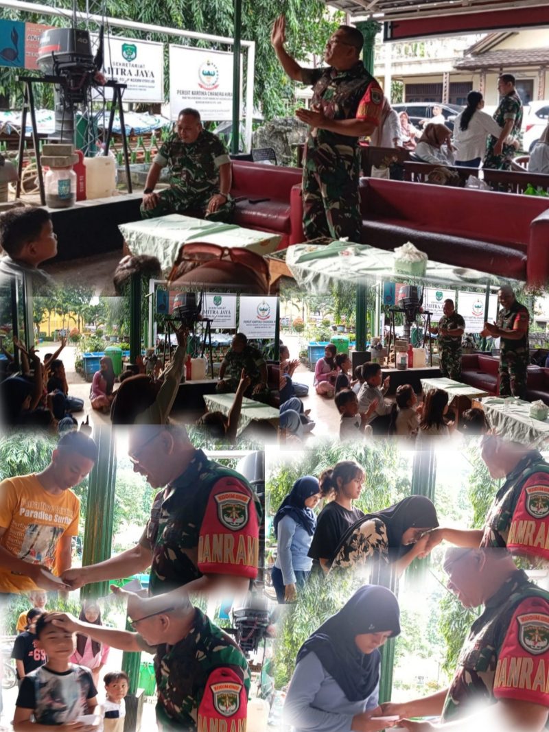 BANGUN KARAKTER GENERASI EMAS 2045, DANRAMIL 03/GROGOL PETAMBURAN MAYOR INF MANATAP RAJAGUKGUK BERIKAN MOTIVASI DAN PESAN MORAL KEPADA ANAK-ANAK PRAJURIT