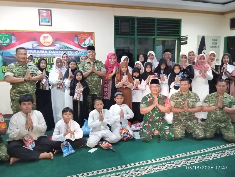 Peduli Sesama, Danramil 03/Grogol Petamburan Mayor Inf Manatap Rajagukguk Berikan Santunan Anak Yatim dari Pondok Yatim dan Dhuafa Yayasan Amal Sholeh Sejahtera Kemanggisan