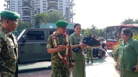 Danramil 03/Grogol Petamburan Mayor Inf Manatap Rajagukguk Selaku WS. Kasdim 0503/JB Pimpin Acara Tradisi Penyambutan Dan Penerimaan Dandim 0503/Jakarta Barat