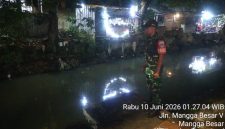 Laporan Kewilayahan: Koramil 01/Tamansari Pastikan Situasi Tinggi Muka Air Kali/Sungai Wilayah Taman Sari Aman Terkendali
​
