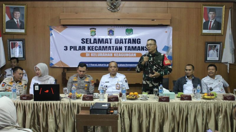 Perkuat Sinergitas Tiga Pilar, Danramil 01/TS Mayor Inf Manatap Rajagukguk Roadshow Perdana Bersama Camat dan Kapolsek Metro Taman Sari