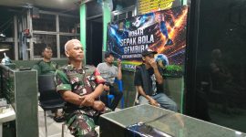 Tingkatkan Kebersamaan, Koramil 01/Taman Sari Gelar Nobar Bola Gembira Piala Dunia 2026