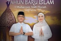 Dandim 0503/Jakarta Barat Letkol Inf Saputra Hakki, S.H., M.P.M. dan Ketua Persit Kartika Chandra Kirana Cabang XVII Dim 0503 JB Ny. Novi Saputra Hakki mengucapkan, 