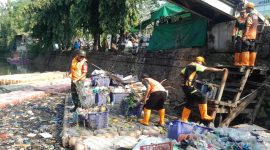 Respons Cepat Perintah Danrem 052/Wkr, Koramil 01/Taman Sari Gelar Aksi Darurat Penanganan Sampah di Kali Anak Ciliwung