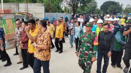 Wujud Sinergitas, Danramil 03/GP Mayor Kav Tri Atmojo Bersama Tiga Pilar Dampingi Kunjungan Kerja Gubernur DKI Jakarta Pramono Anung di Kemanggisan