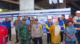 Pastikan Aman dan Kondusif, Babinsa Koramil 03/GP Sertu Hendro dan Tiga Pilar Kawal Agenda Kunjungan Gubernur DKI Jakarta dalam Monitoring Pembangunan Flyover Latumenten