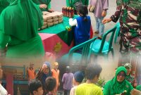 Wujud Kepedulian TNI Terhadap Sesama, Babinsa Koramil 01/TS Dampingi Ketua Persit KCK Ranting 2 Koramil 01/Taman Sari Bagikan Nasi Ayam Bakar ke Warga Kelurahan Keagungan