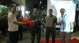 Argentina Menang Warga Pun Senang, Babinsa Koramil 03/GP Sertu Andri Nobar Bola Gembira Full Time Bersama Elemen Masyarakat Kota Bambu Utara