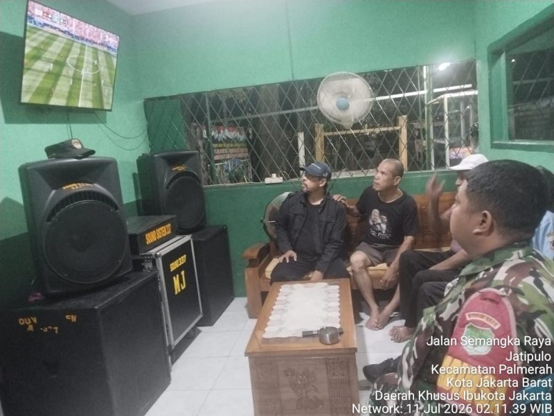 Kolaborasi Bersama Tiga Pilar, Warga dan Mitra Jaya, Koramil 03/GP Gelar Nobar Kebangsaan Piala Dunia 2026