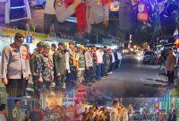 Sasar Titik Rawan Gangguan Kamtibmas, Babinsa Koramil 01/Taman Sari Bersama Tiga Pilar Apel dan Patroli Cipkon Tengah Malam