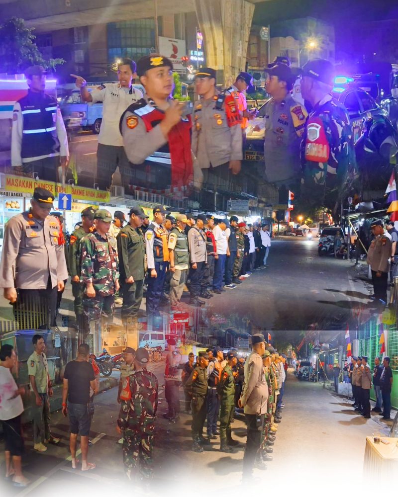 Sasar Titik Rawan Gangguan Kamtibmas, Babinsa Koramil 01/Taman Sari Bersama Tiga Pilar Apel dan Patroli Cipkon Tengah Malam