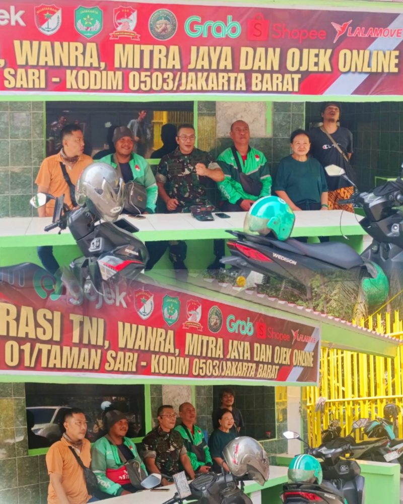 Danramil 01/Taman Sari Mayor Inf Manatap Rajagukguk Gelar Komsos Perkuat Sinergi TNI Dengan RT/RW dan Komunitas Ojol