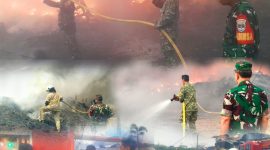 Aksi Cepat Personil Koramil 07/Kembangan Padamkan Kobaran Si Jago Merah Lahap Lapak Barang Bekas di Srengseng, 60 KK Terdampak dan 245 Warga Mengungsi