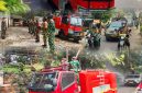 Upaya Satuan Jajaran Kodim 0503/JB Tanggulangi Dampak Abu Vulkanik, Danramil 01/Taman Sari Mayor Inf Manatap Rajagukguk Kerahkan Personel dan Water Tank TNI AD Siram Sejumlah Ruas Jalan