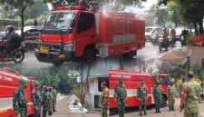 Minimalisir Dampak Abu Vulkanik, Koramil 03/GP Laksanakan Penyiraman Jalan dan Sekolah