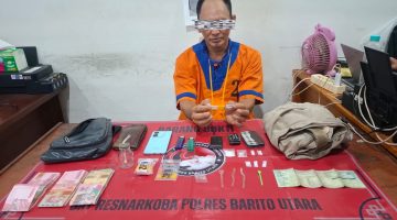 Polres Barito Utara Ungkap Peredaran Sabu7,33 Gram di Kapal Penyeberangan Sungai Barito