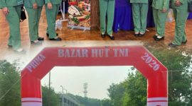 Personel dan Pengurus Persit KCK Ranting 4 Koramil 03/GP Hadiri Bazaar HUT TNI 2026