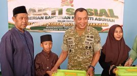 HUT Ke-28 Korem 052/Wkr, TNI Hadir Berbagi Asa dan Kebahagiaan Bersama Anak Yayasan Pondok Pesantren Yatim-Dhuafa Bahrul Ulum