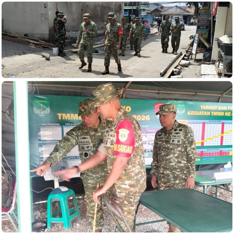Danrem 052/Wijayakrama Brigjen TNI Faizal Rizal Tinjau Sasaran TMMD ke-130 di Desa Sumur Bandung, Pastikan Pembangunan Berjalan Optimal